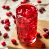 Cold Refreshing Organic Cranberry Juice Cocktail with Ice