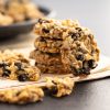 Wholegrain oat cookies. Cookies with oatmeal and raisins on the newspapers.