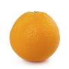 Side view of a organic orange on white background.
