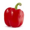 Organic and fresh red pepper on white background.